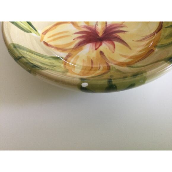 Tabletop Lifestyles Tropical Hibiscus Hand Painted Dip Bowls - Picture 11 of 12
